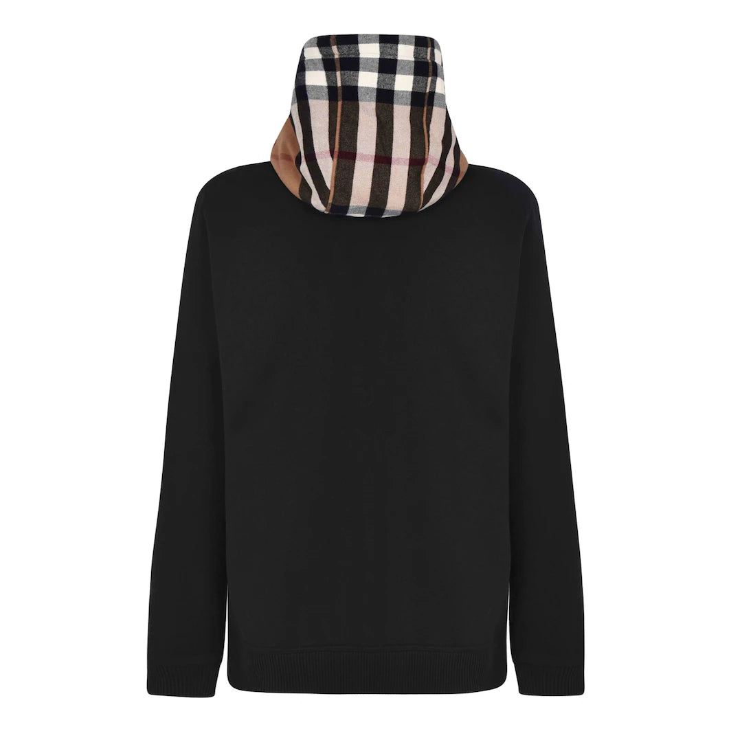 BUBERY MEN'S CHECK COTTON HOODIE